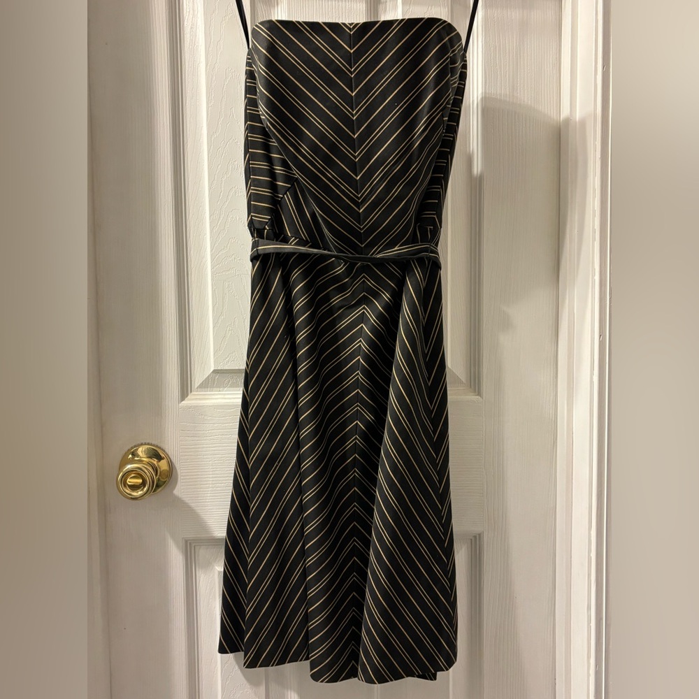 White House Black Market, Strapless A-Line Black Party Dress Size 4